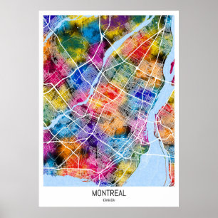 Poster Mapa da Cidade do Canadá, no Quebec de Montreal