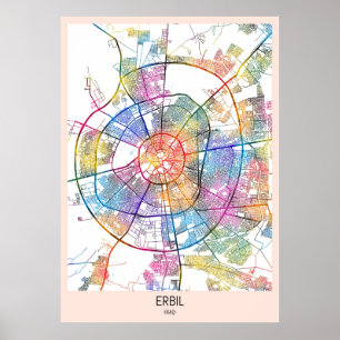 Poster Mapa da Cidade do Iraque