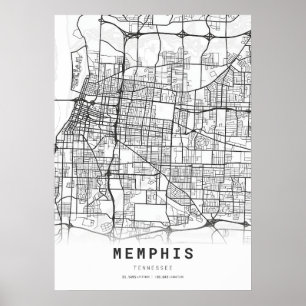 Poster Mapa da Cidade do Memphis