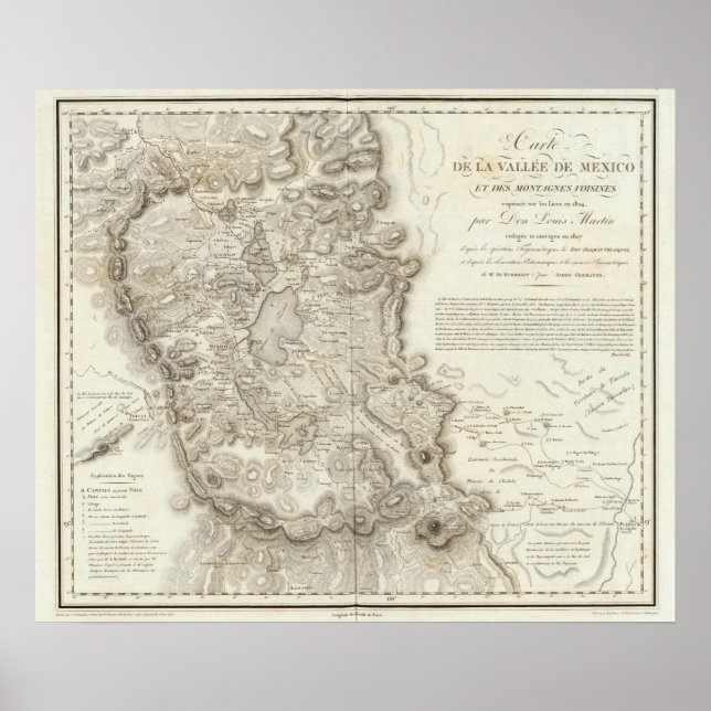 Pôster mapa da cidade do México (Frente)