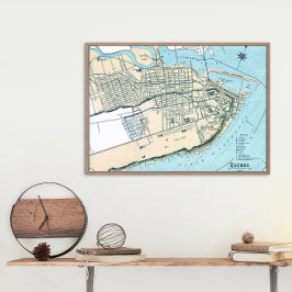 Pôster Mapa da Cidade do Quebec - Poster brilhante 1906