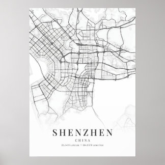 Poster Mapa da Cidade do Shenzhen