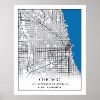 Mapa da Cidade Viagem de Chicago Illinois EUA