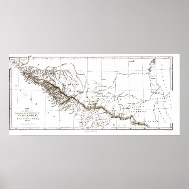 Pôster mapa da CIRCASSIA1840 (Frente)