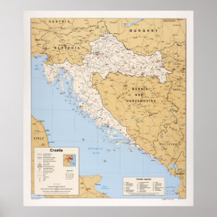 Poster Mapa da Croácia (1995)