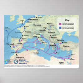 Poster mapa da diáspora do judeu-espanhol