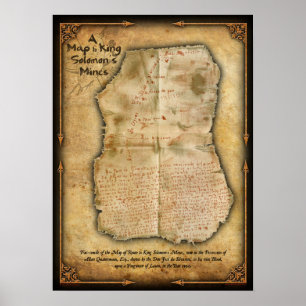 Poster Mapa da Dinamarca Silvestra a Mina do rei Solomon