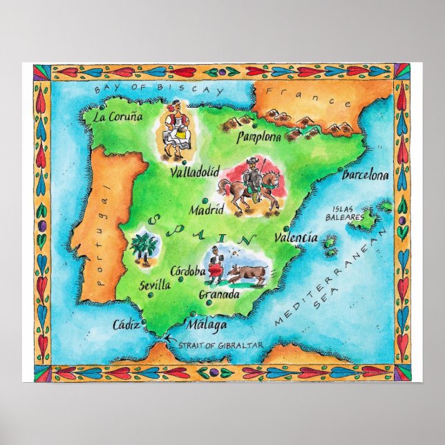 Mapa Espanha de parede