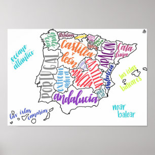 Poster Mapa da Espanha
