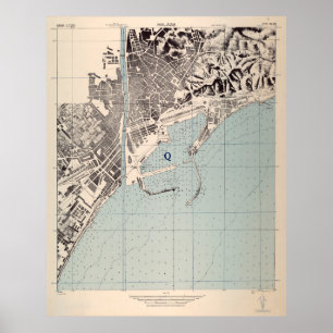 Poster Mapa da Espanha de Málaga (1943)