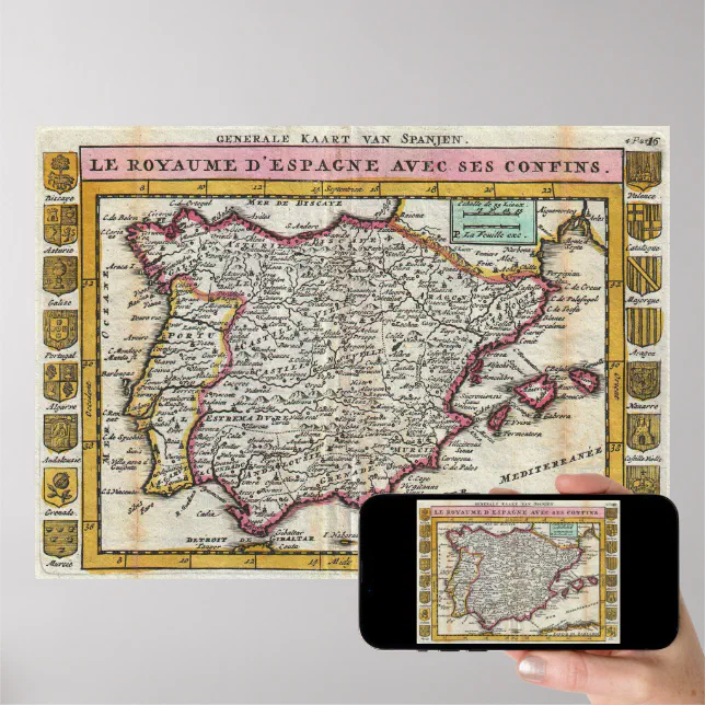 Poster Mapa da Espanha