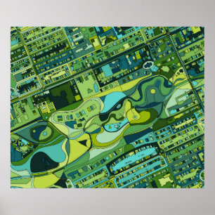 Poster Mapa da estrutura da cidade de Amsterdão