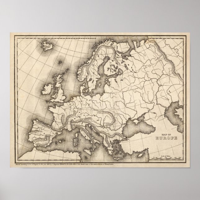 Pôster Mapa da Europa (Frente)