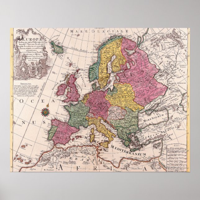 Pôster Mapa da Europa 3 (Frente)