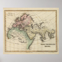 mapa da Europa, África Norte e Sudeste Asiático