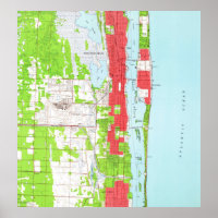 Mapa da FL de Palm West Palm Beach & Palm Beach (1