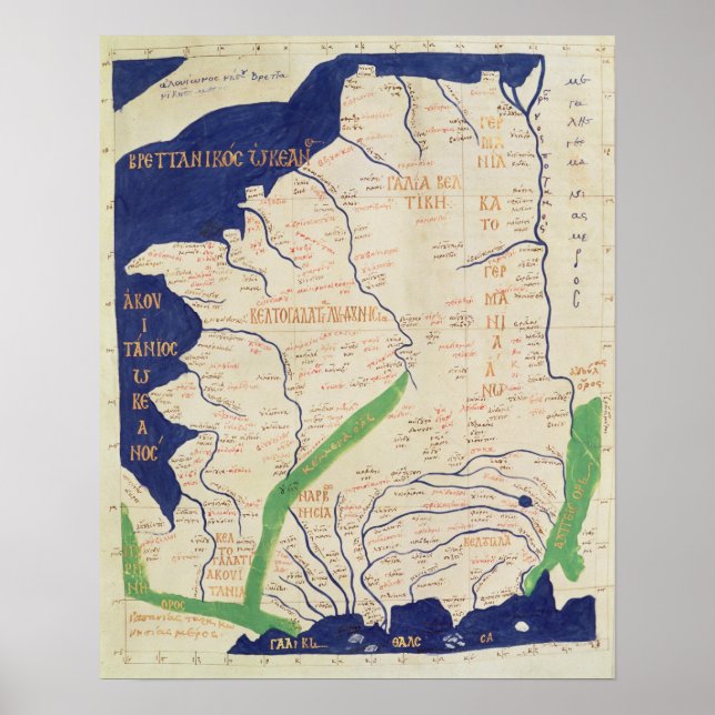 Pôster Mapa da França, da "Geografia" (Frente)