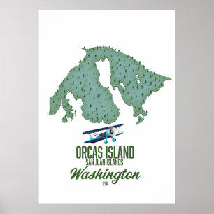 Poster Mapa da Geórgia na Ilha de Cumberland