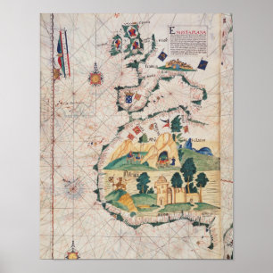 Poster Mapa da Grã-Bretanha Excelente