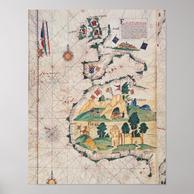 Poster Mapa da Grã-Bretanha Excelente (Frente)