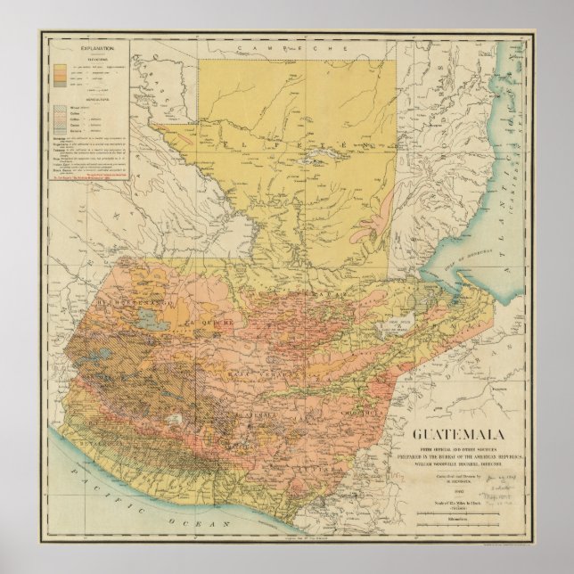 Poster Mapa da Guatemala (1902) (Frente)