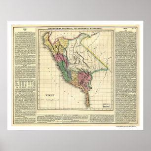 Poster Mapa da história de Peru - 1822