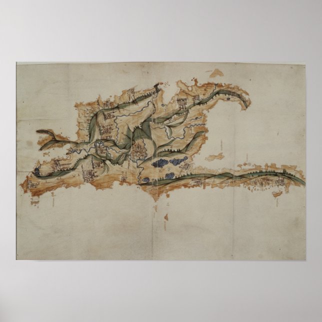 Pôster Mapa da ilha de Santo Domingo (Frente)