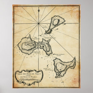 Poster Mapa da Ilha do Demônio Enfamosa c. 1764