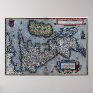 Pôster Mapa Da Inglaterra Do Século Xxi