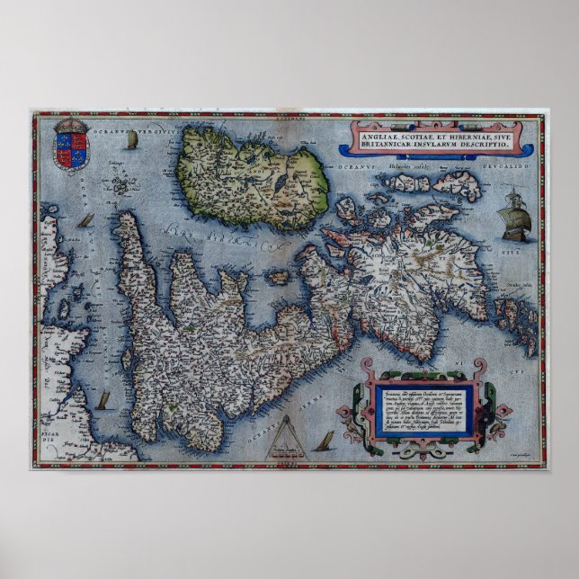 Pôster Mapa Da Inglaterra Do Século Xxi (Frente)