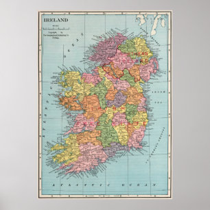Poster Mapa da Irlanda