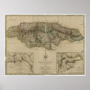 Pôster Mapa da Jamaica (1775)