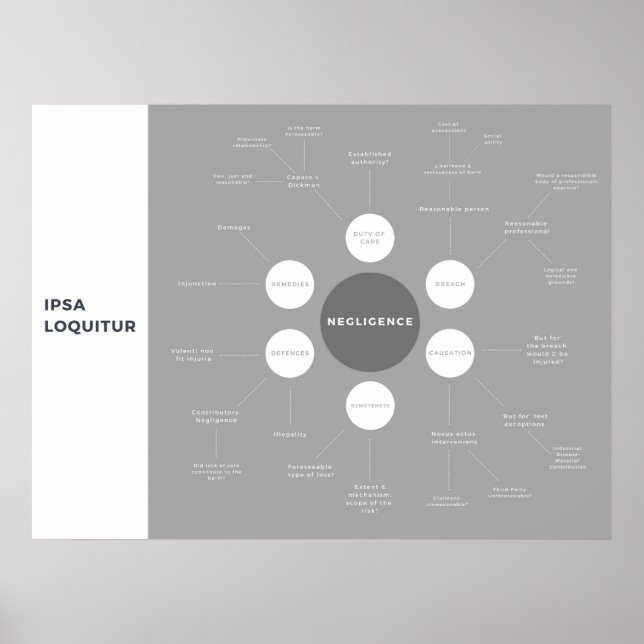 Poster Mapa da Lei de Torção de Negligência (Frente)