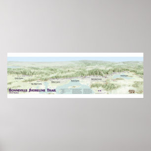 Poster Mapa da linha costeira de Bonneville