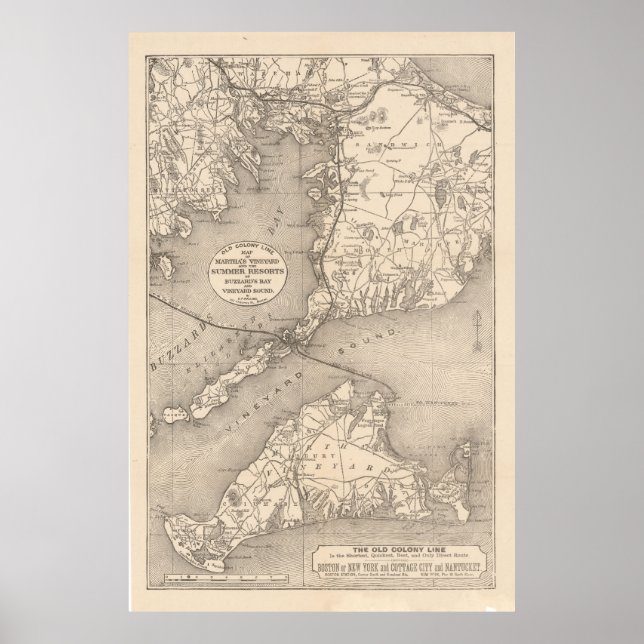 Poster Mapa da Linha de Colônia Antiga de Cabo Verde (188 (Frente)