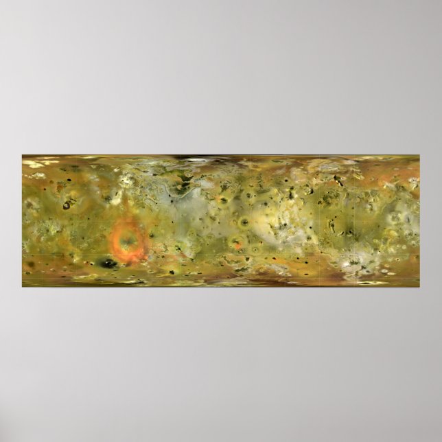 Pôster Mapa da lua de Júpiter Lo (Frente)