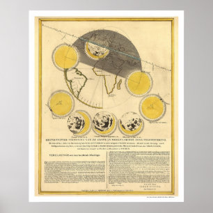 Poster Mapa da lua e de um eclipse solar por Panser 1748