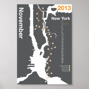 Pôster Mapa da maratona da Nova Iorque