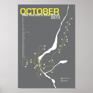 Pôster Mapa da Maratona de Hartford