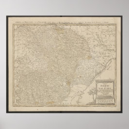 Poster Mapa da Moldávia e Valáquia de 1785