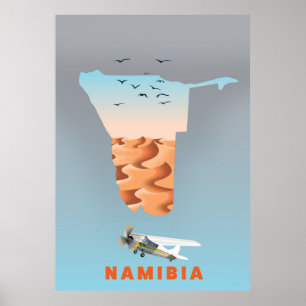 Poster Mapa da Namíbia