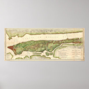 Pôster Mapa da Nova Iorque durante o mapa revolucionário