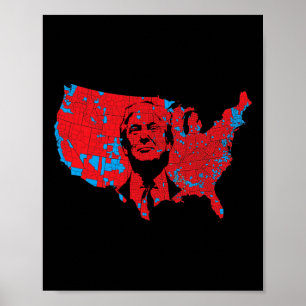 Poster Mapa Da Onda Vermelha Dos Eua Na Presidência Trump