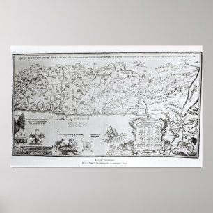 Pôster Mapa da Palestina, de uma Passover Haggadah