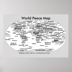 Poster Mapa da paz de mundo - nada morrer para