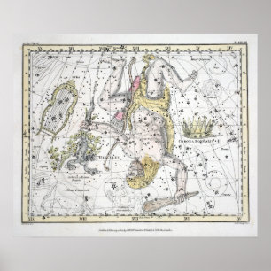 Pôster Mapa da placa VIII das constelações