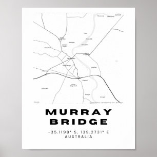 Poster Mapa da ponte Murray minimalista com coordenadas