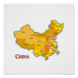 Pôster Mapa da Poster da China