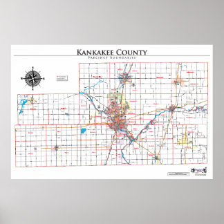Poster Mapa da Precisão do Condado de Kankakee