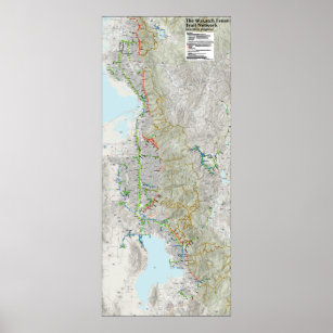 Poster Mapa da rede de trilha frontal do Wasatch